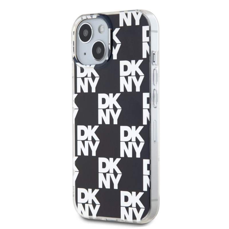 DKNY PC/TPU Checkered Pattern Zadný Kryt pre iPhone 15 Black