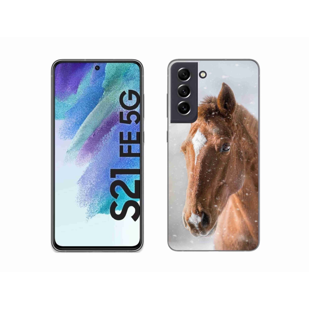 Gélový kryt mmCase na Samsung Galaxy S21 FE 5G - hnedý kôň 2