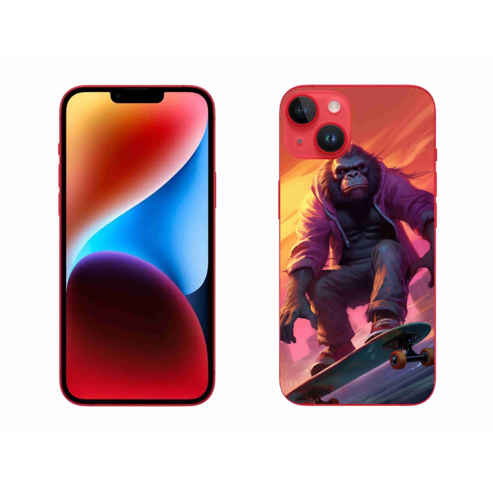Gélový kryt mmCase na iPhone 14 Plus - gorila na skateboarde