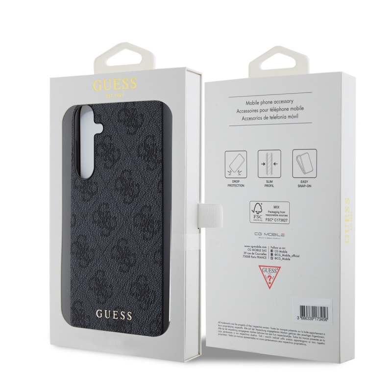 Guess 4G Charm Zadný Kryt pre Samsung Galaxy A55 5G Grey