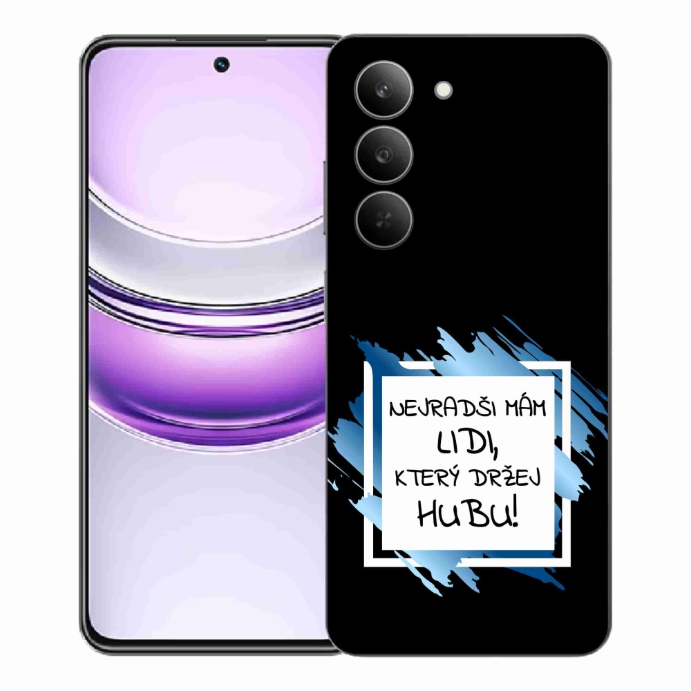 Gélový kryt mmCase na Realme 14x 5G - vtipný text 7 bieločierne pozadie