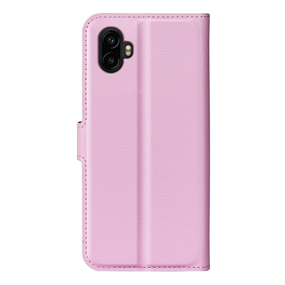 Litchi knižkové púzdro na Samsung Galaxy Xcover 7 Pro - ružové