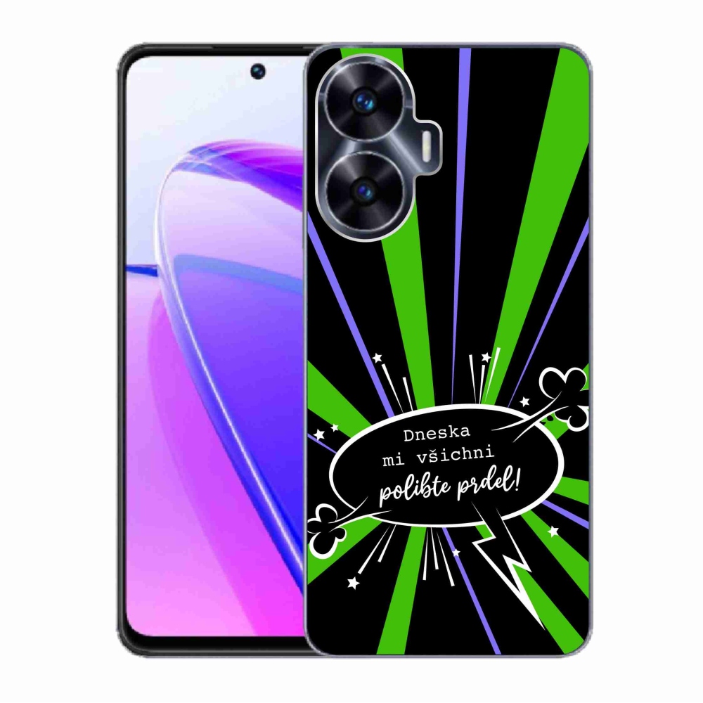 Gélový kryt mmCase na Realme C55 - vtipný text 15 čierne pozadie