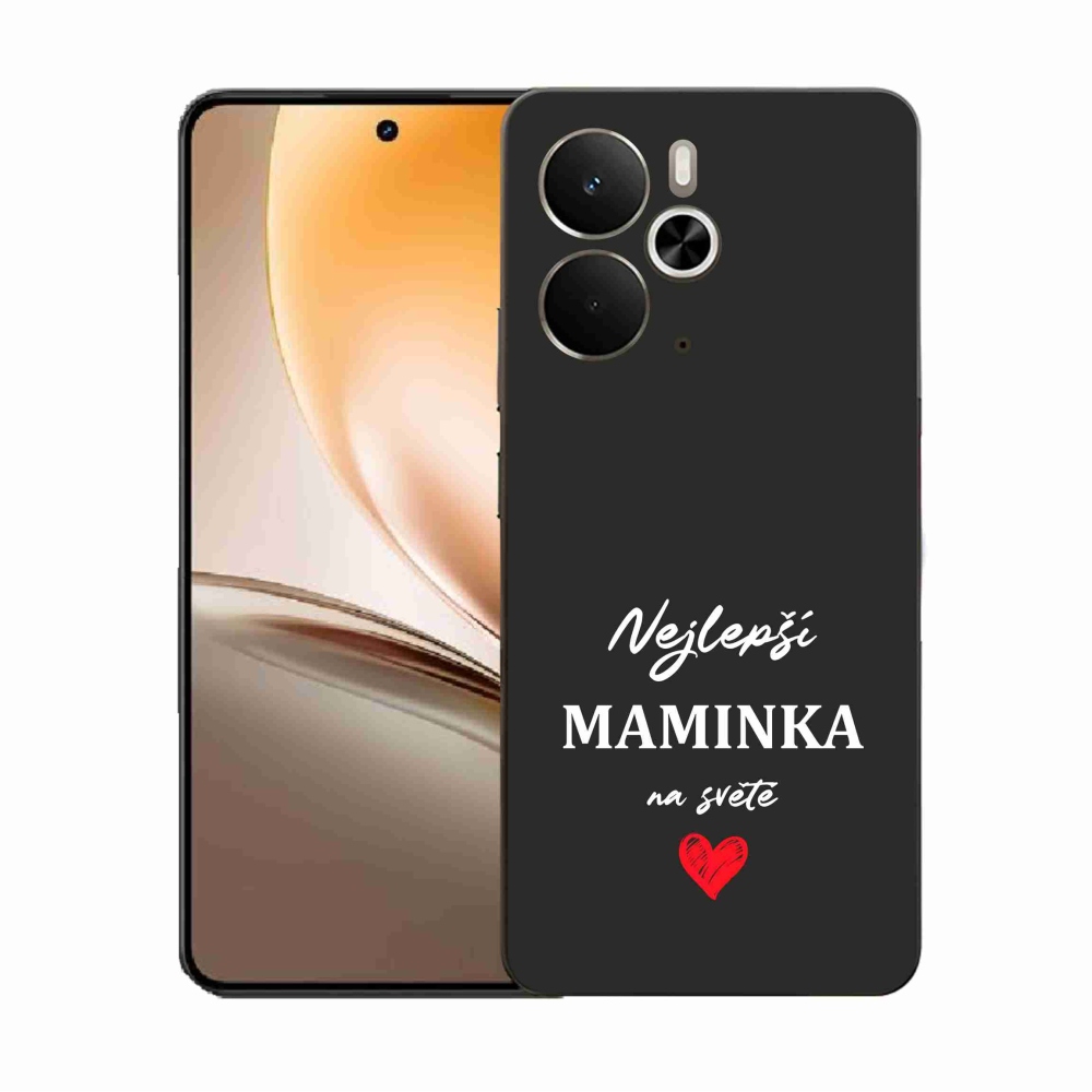 Gélový kryt mmCase na Realme 14 5G - najlepšia mamička 1 čierne pozadie