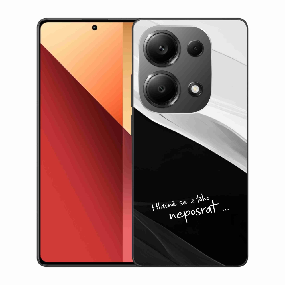 Gélový kryt mmCase na Xiaomi Redmi Note 13 Pro 4G/Poco M6 Pro - vtipný text 13 čiernobiele pozadie