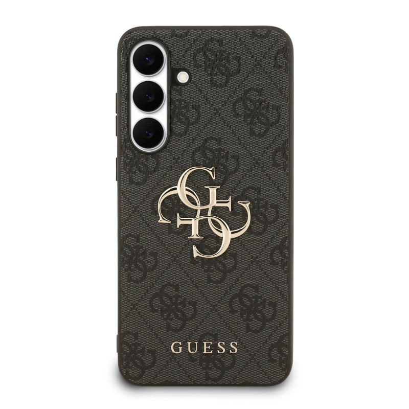 Guess PU 4G Metal Logo Zadný Kryt pre Samsung Galaxy S25 FE Grey