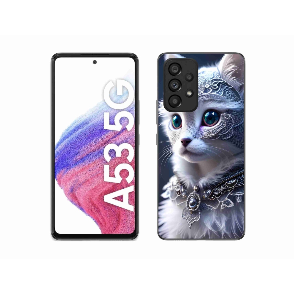 Gélový kryt mmCase na Samsung Galaxy A53 5G - biela mačka