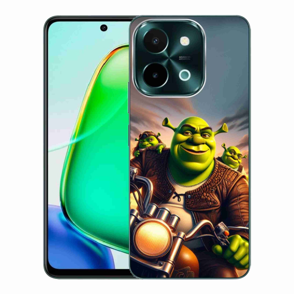 Gélový kryt mmCase na Vivo Y28 - shrek na motorke