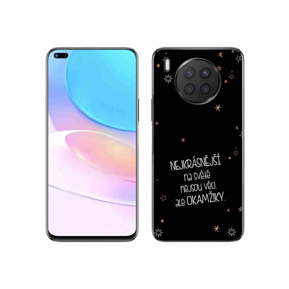 Gélový kryt mmCase na Huawei Nova 8i - citát 4 čierne pozadie