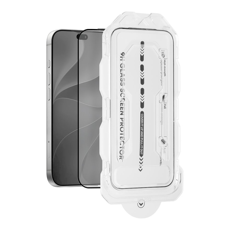 OBAL:ME 5D tvrdené sklo s aplikátorom pre Apple iPhone 17/17 Pro/18 Pro, čierne