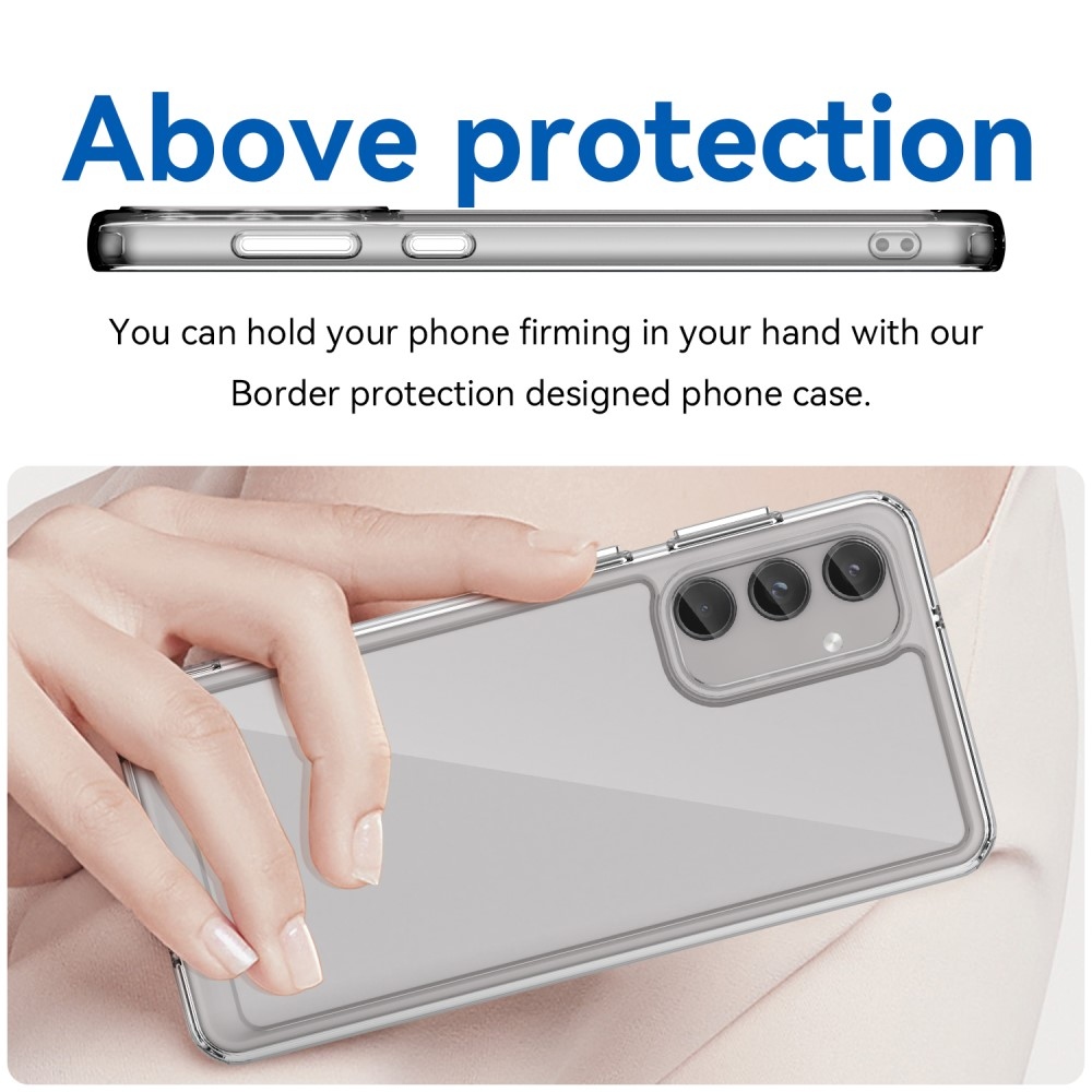 Gélový obal s pevným chrbtom na Samsung Galaxy M55 5G - priehľadný