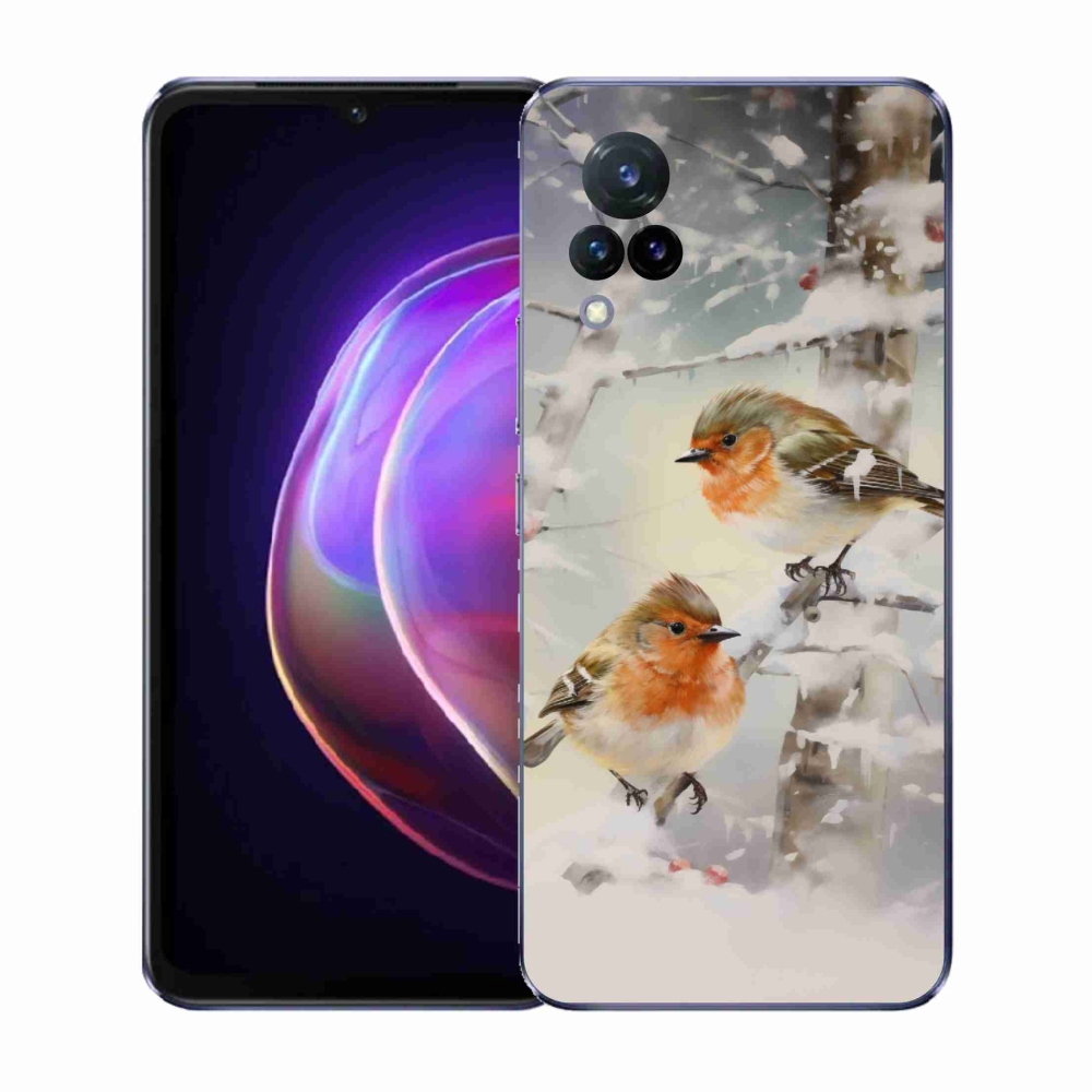 Gélový kryt mmCase na Vivo V21 4G/5G - vtáčiky v zime