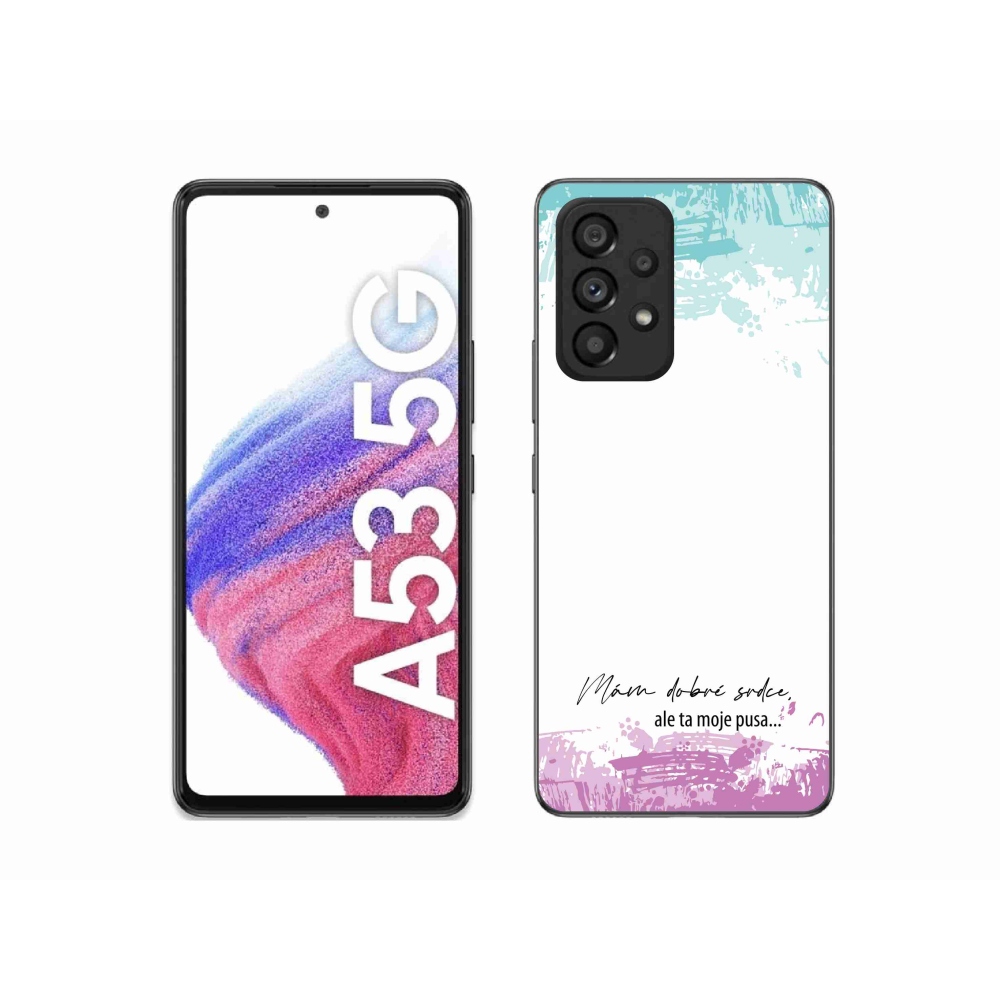 Gélový kryt mmCase na Samsung Galaxy A53 5G - vtipný text 3 biele pozadie