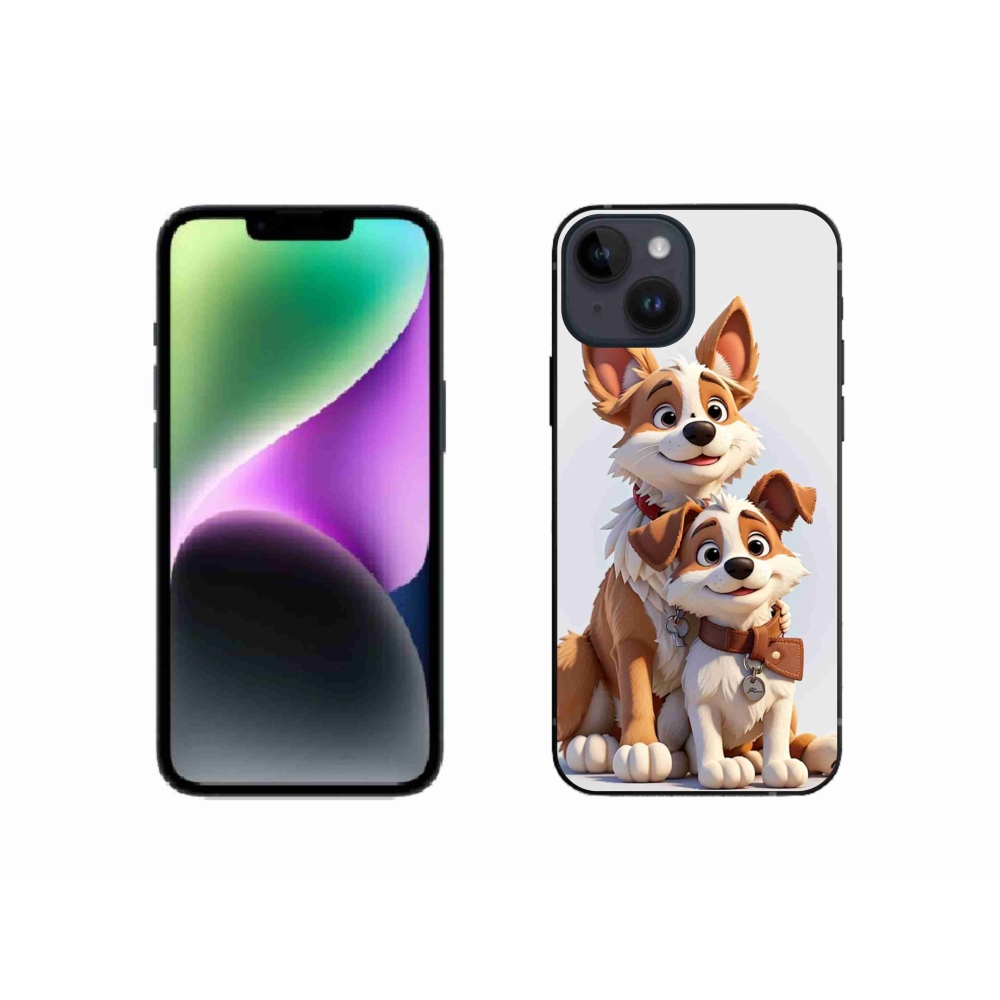 Gélový kryt mmCase na iPhone 14 - kreslenie psy