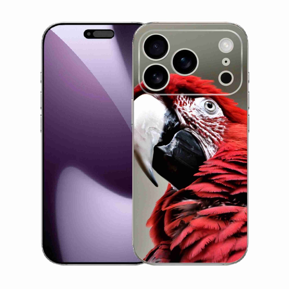 Gélový kryt mmCase na iPhone 17 Pro - papagáj ara červený