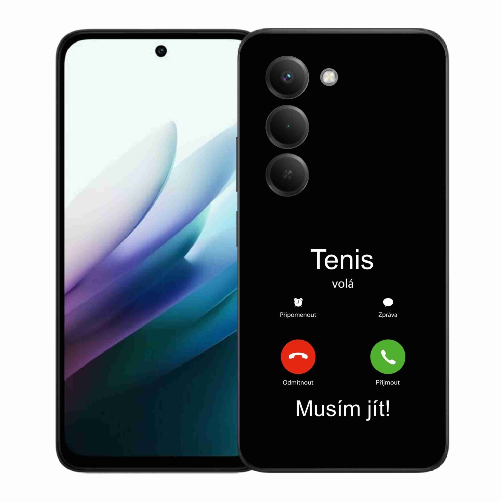 Gélový kryt mmCase na Xiaomi Redmi 15 4G/5G (171mm) - tenis volá čierne pozadie