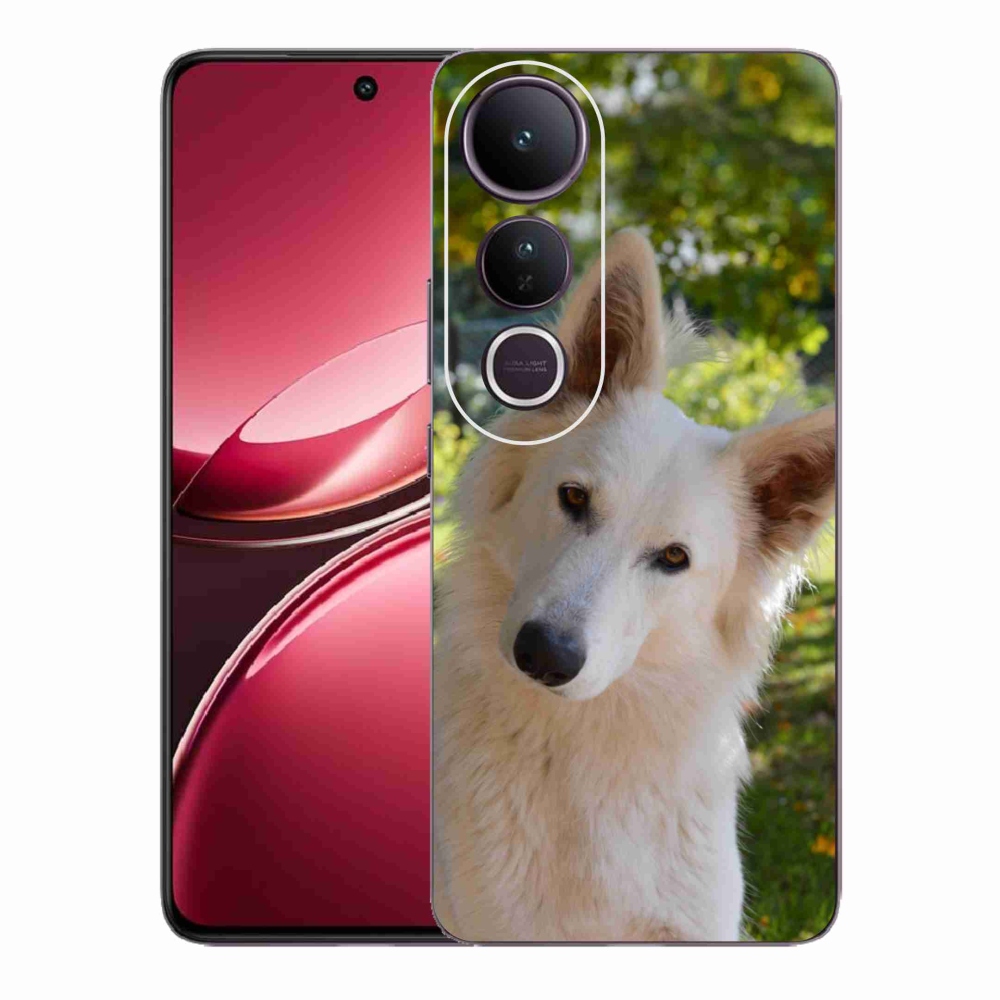 Gélový kryt mmCase na Vivo V50 Lite 4G/5G - biely švajčiarsky ovčiak 1