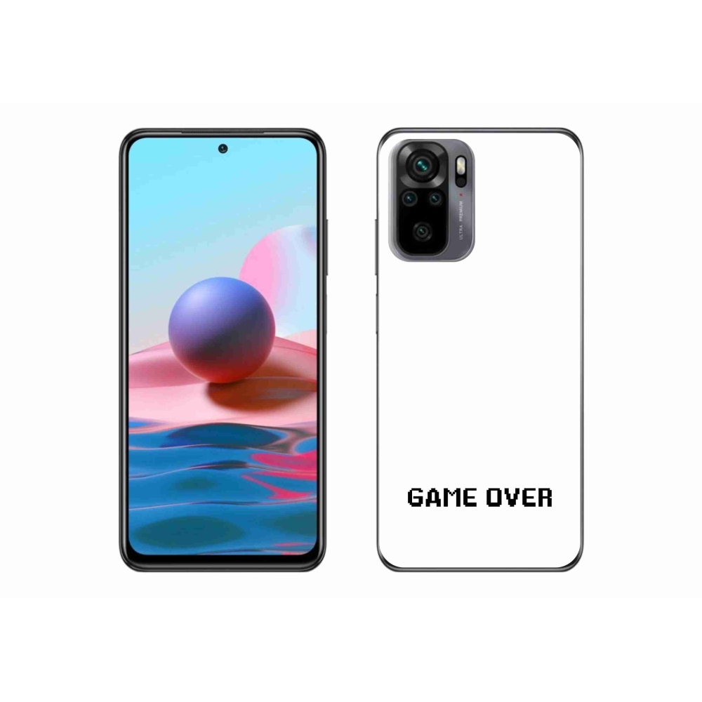Gélový kryt mmCase na Xiaomi Redmi Note 10S - game over biele pozadie