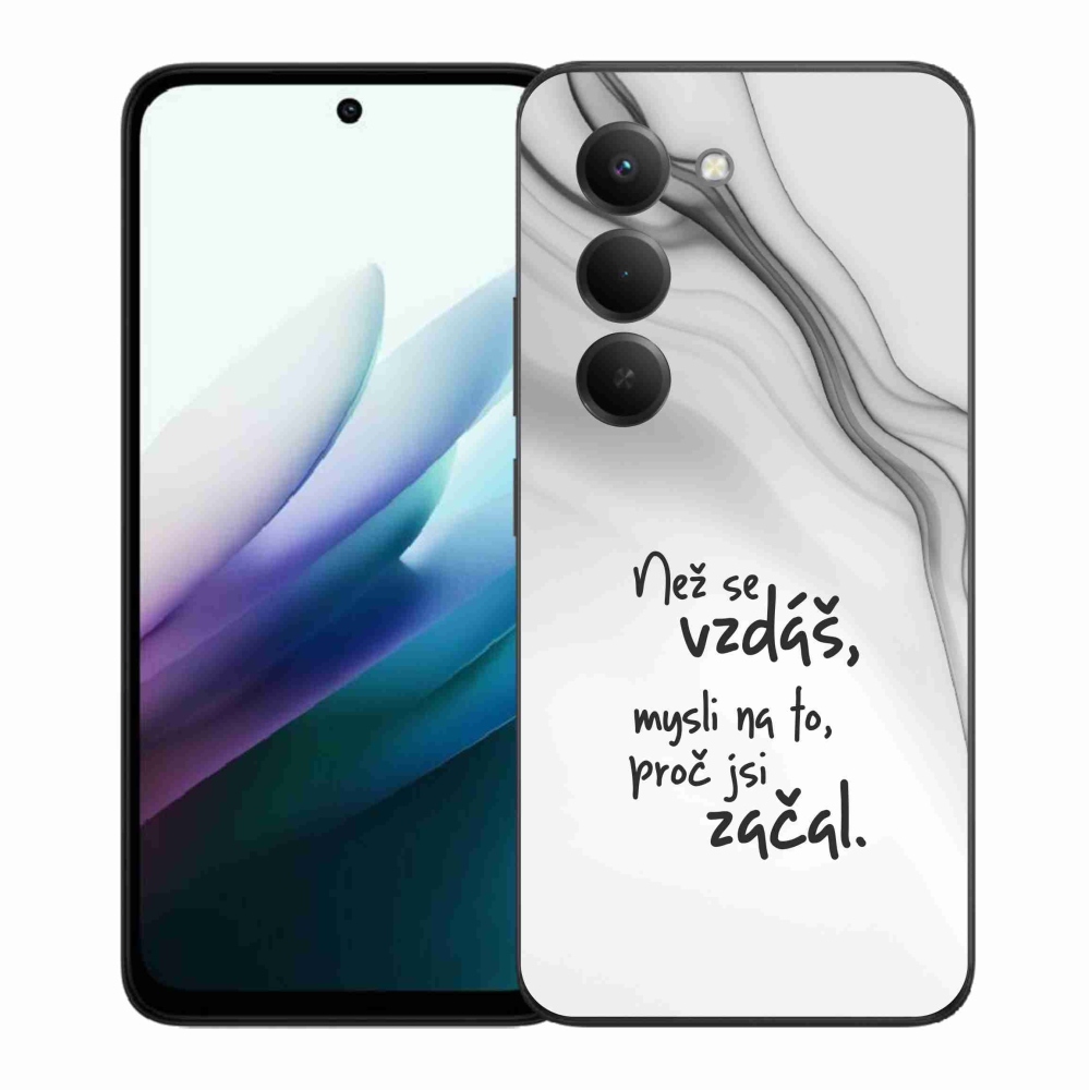Gélový kryt mmCase na Xiaomi Redmi 15 4G/5G (171mm) - citát 2 biele pozadie