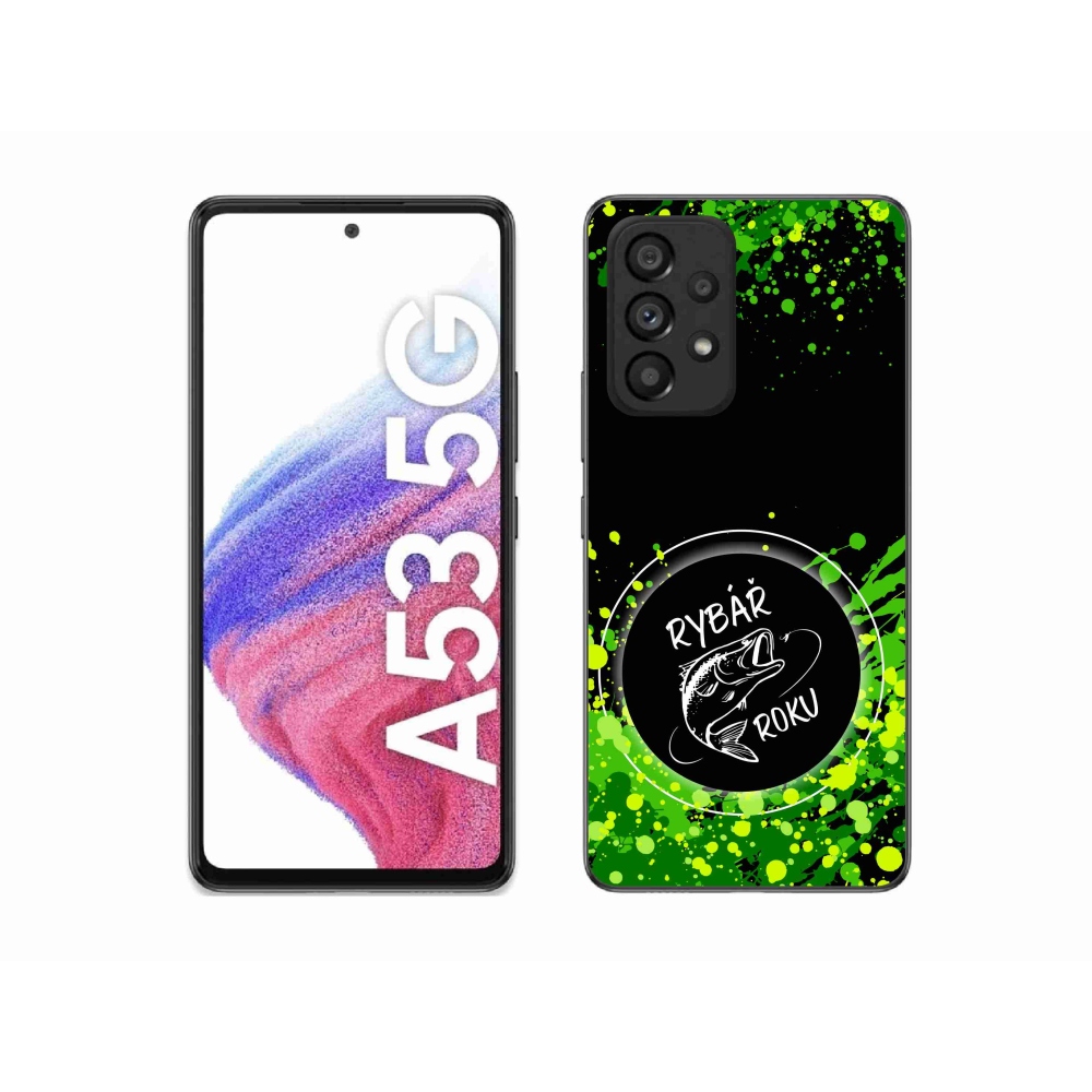 Gélový kryt mmCase na Samsung Galaxy A53 5G - rybár roka čierne pozadie