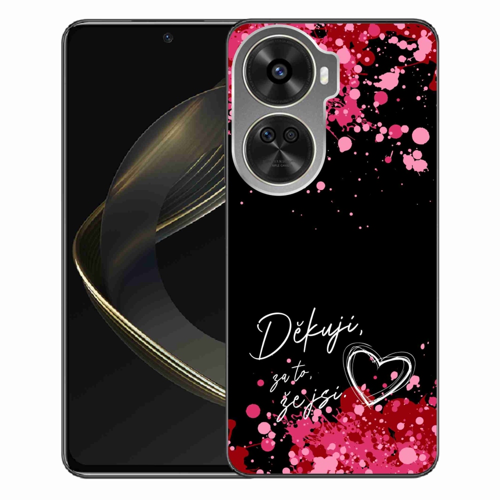 Gélový kryt mmCase na Huawei Nova 12 SE - zamilovaný text 2 čierne pozadie