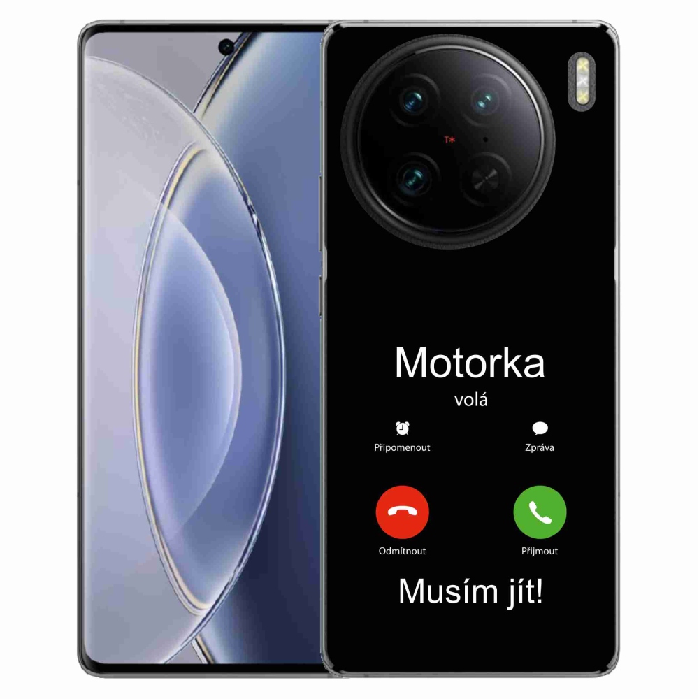 Gélový kryt mmCase na Vivo X90 Pro - motorka volá čierne pozadie