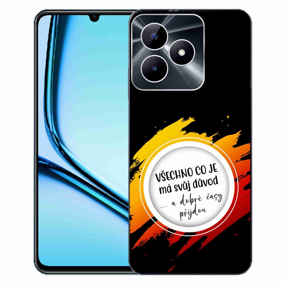 Gélový kryt mmCase na Realme Note 50 - citát 3 čierne pozadie