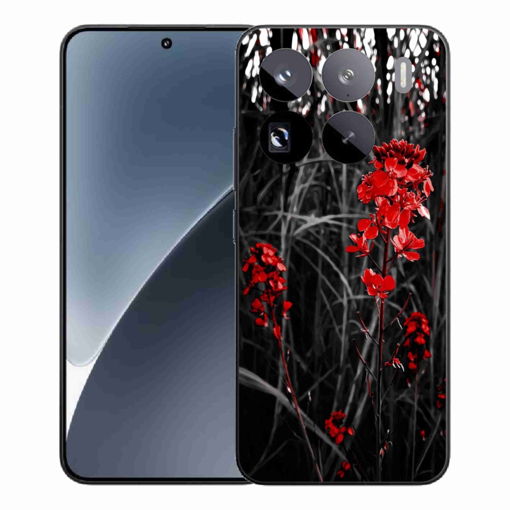 Gélový kryt mmCase na Xiaomi 15 Pro - červená rastlina