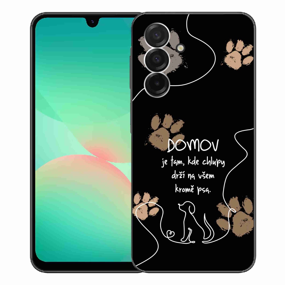 Gélový kryt mmCase na Samsung Galaxy A26 5G - psí motív čierne pozadie