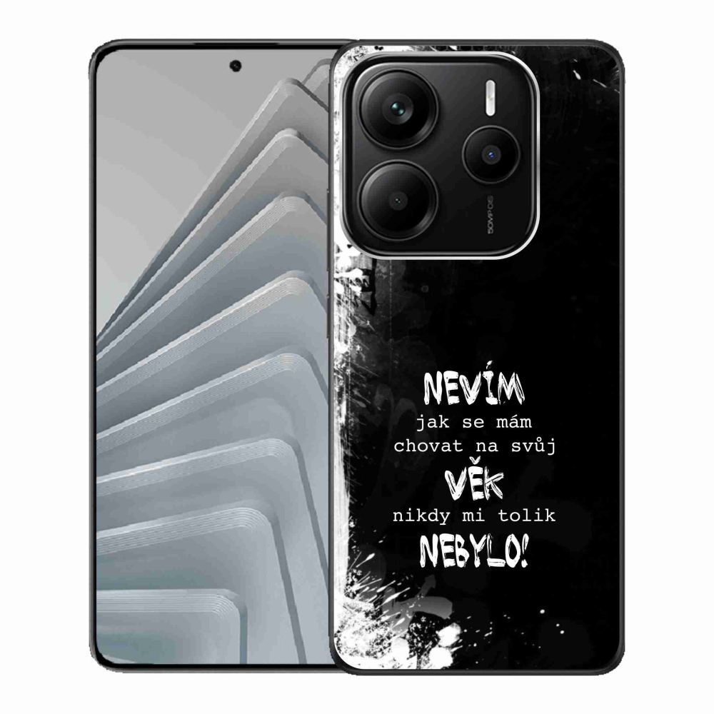 Gélový kryt mmCase na Xiaomi Redmi Note 14 5G - vtipný text 14 čierne pozadie
