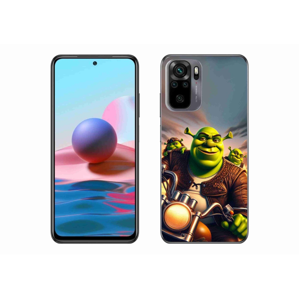 Gélový kryt mmCase na Xiaomi Redmi Note 10 4G - shrek na motorke