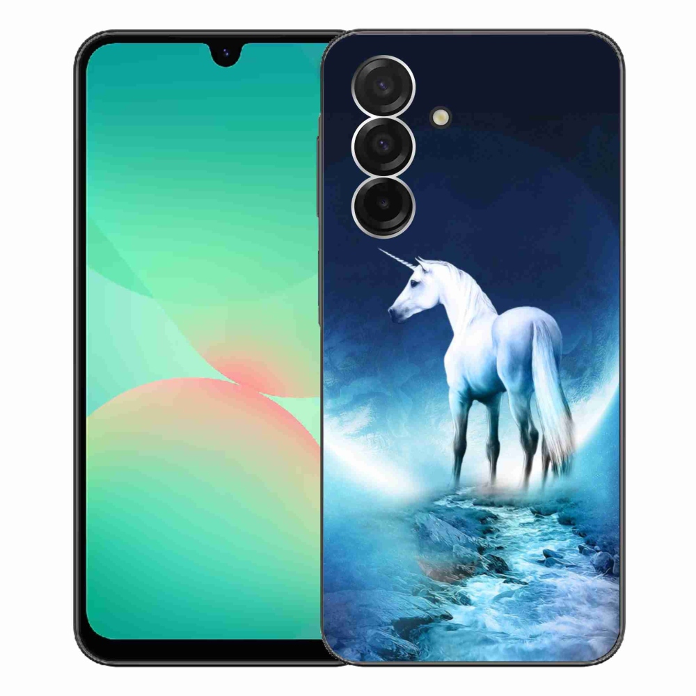 Gélový kryt mmCase na Samsung Galaxy A26 5G - biely jednorožec