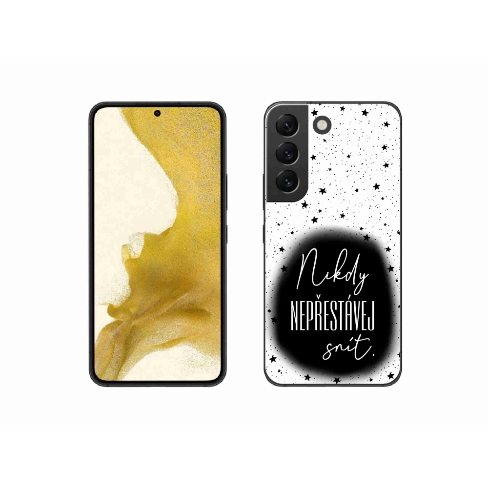Gélový kryt mmCase na Samsung Galaxy S22 5G - citát 1 čiernobiele pozadie
