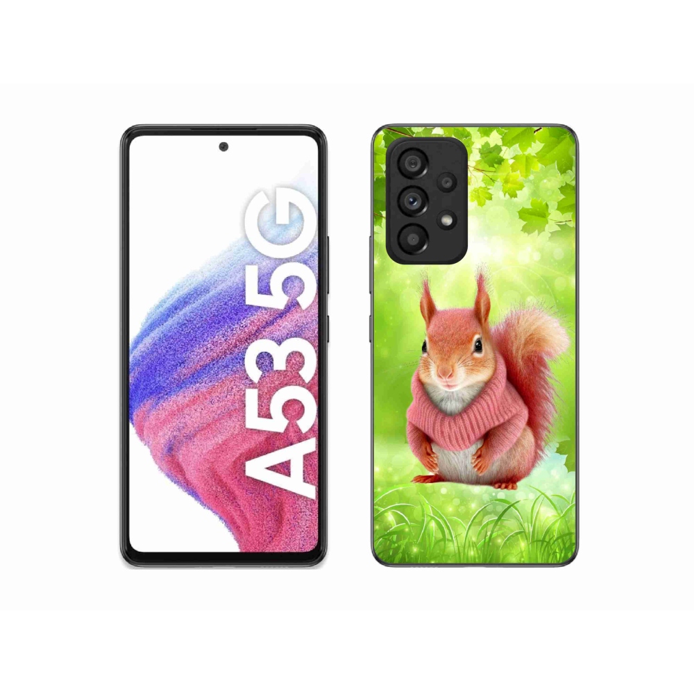 Gélový kryt mmCase na Samsung Galaxy A53 5G - veverička vo svetri