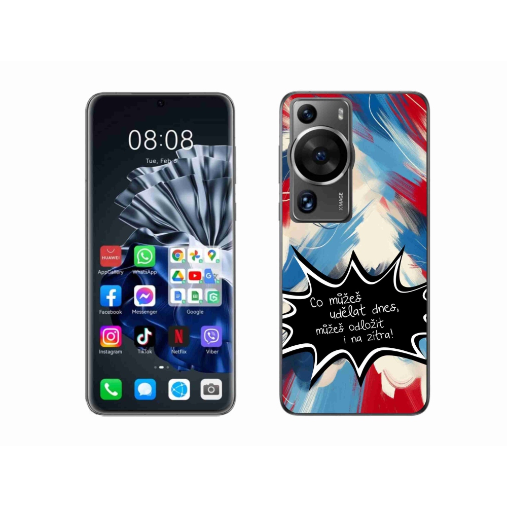 Gélový kryt mmCase na Huawei P60 Pro - vtipný text 9 čierne pozadie