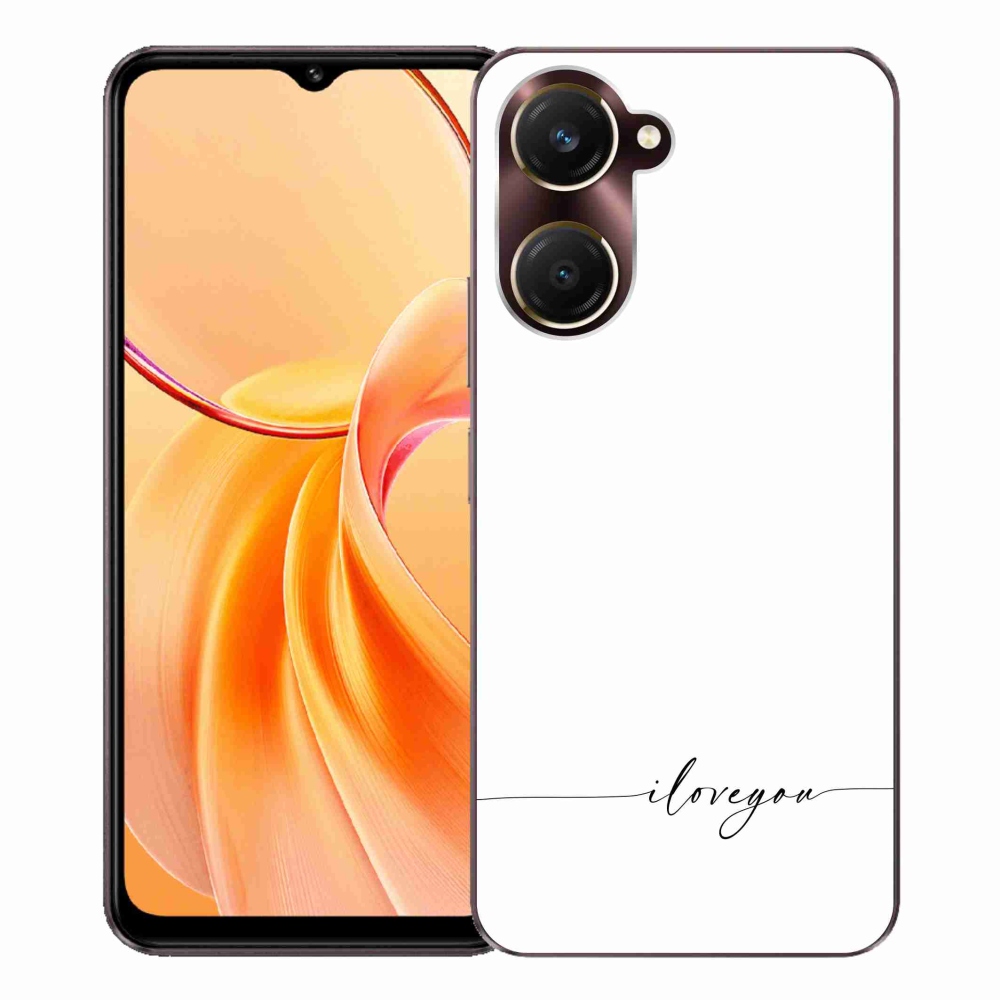 Gélový kryt mmCase na Vivo Y28s 5G - I love you biele pozadie