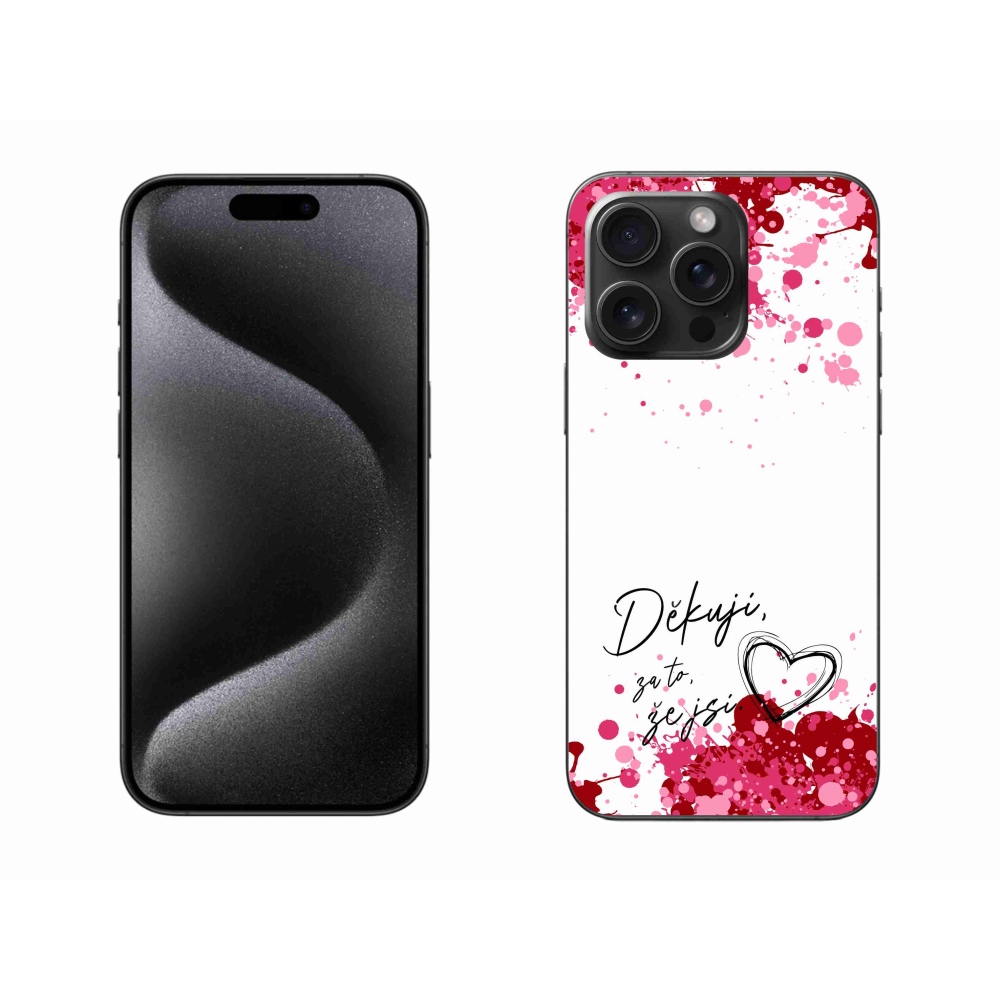 Gélový kryt mmCase na iPhone 15 Pro Max - zamilovaný text 2 biele pozadie