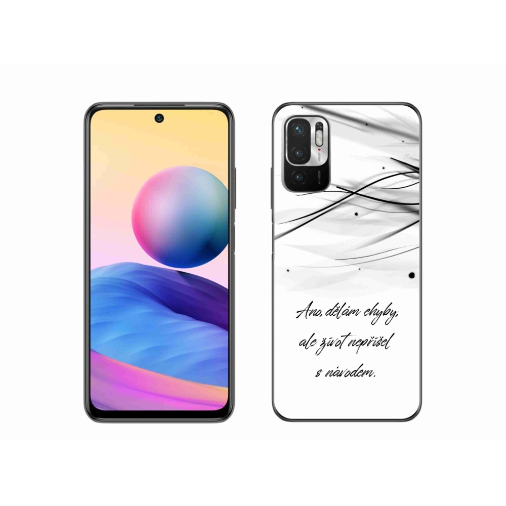 Gélový kryt mmCase na Xiaomi Redmi Note 10 5G - citát biele pozadie