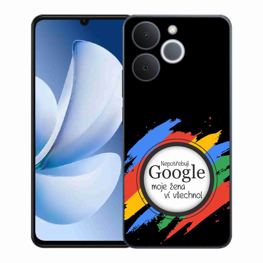 Gélový kryt mmCase na Realme Note 70T - žena vie všetko čierne pozadie