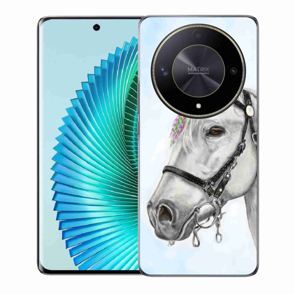 Gélový kryt mmCase na Honor Magic 6 Lite 5G - biely kôň 1
