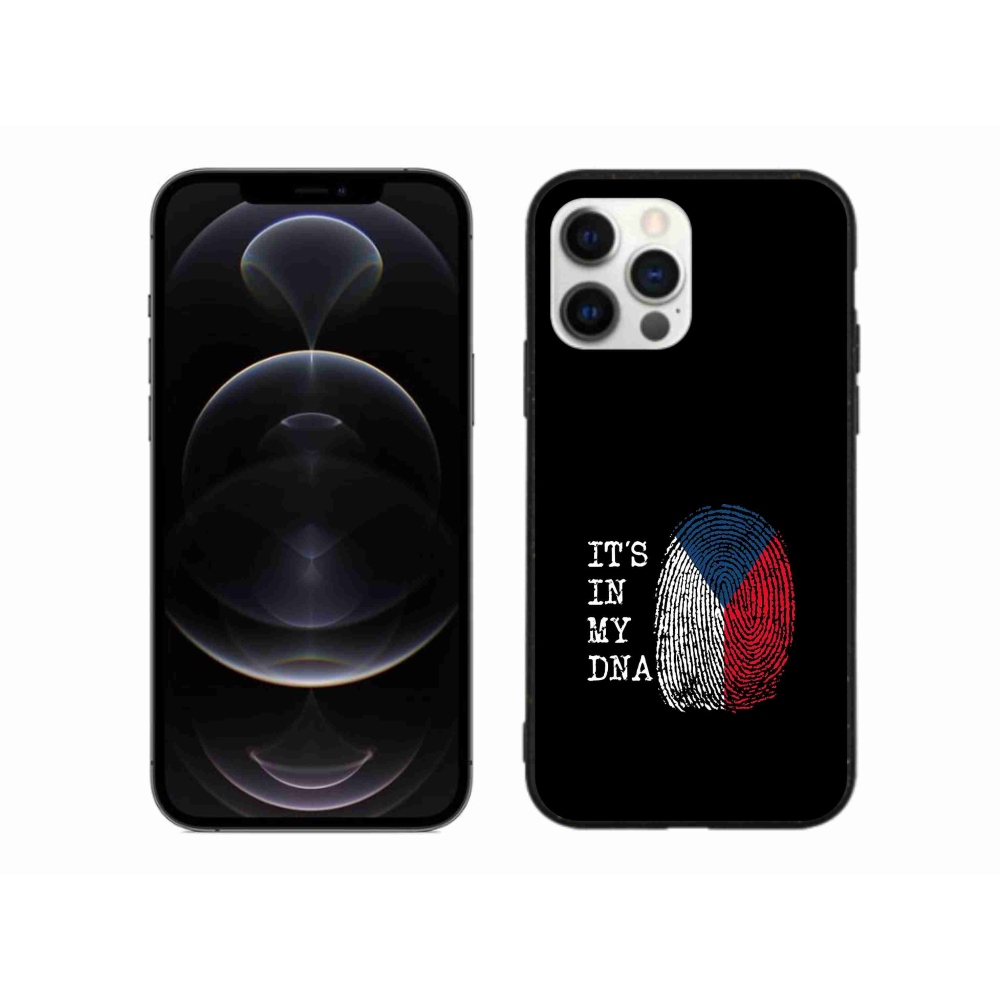Gélový kryt mmCase na iPhone 12 Pro Max - vlajka odtlačok prsta čierne pozadie