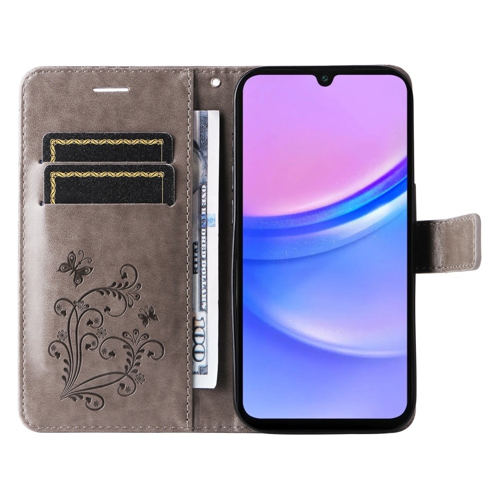 Big Butterfly knižkové púzdro na Samsung Galaxy A16 4G/5G - šedé