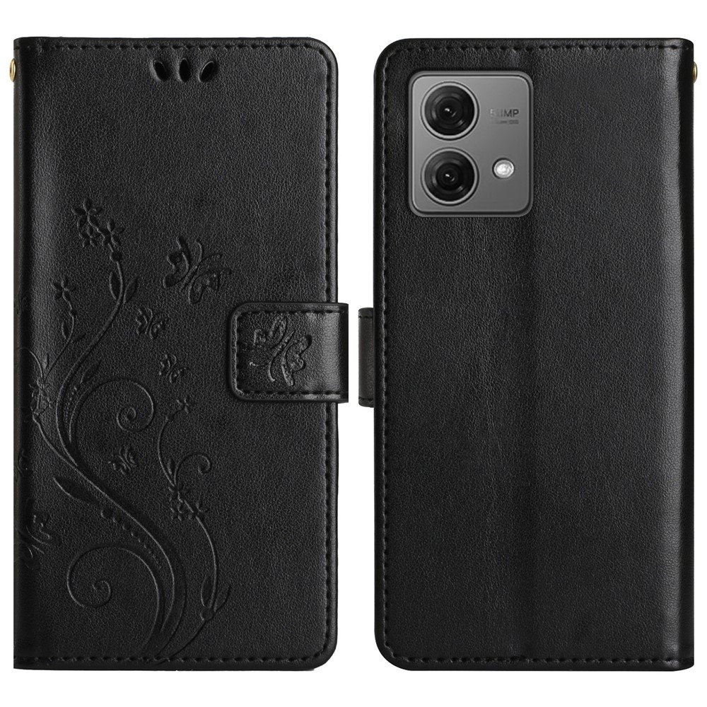 Flowers knižkové púzdro na Motorola Moto G85 5G - čierne