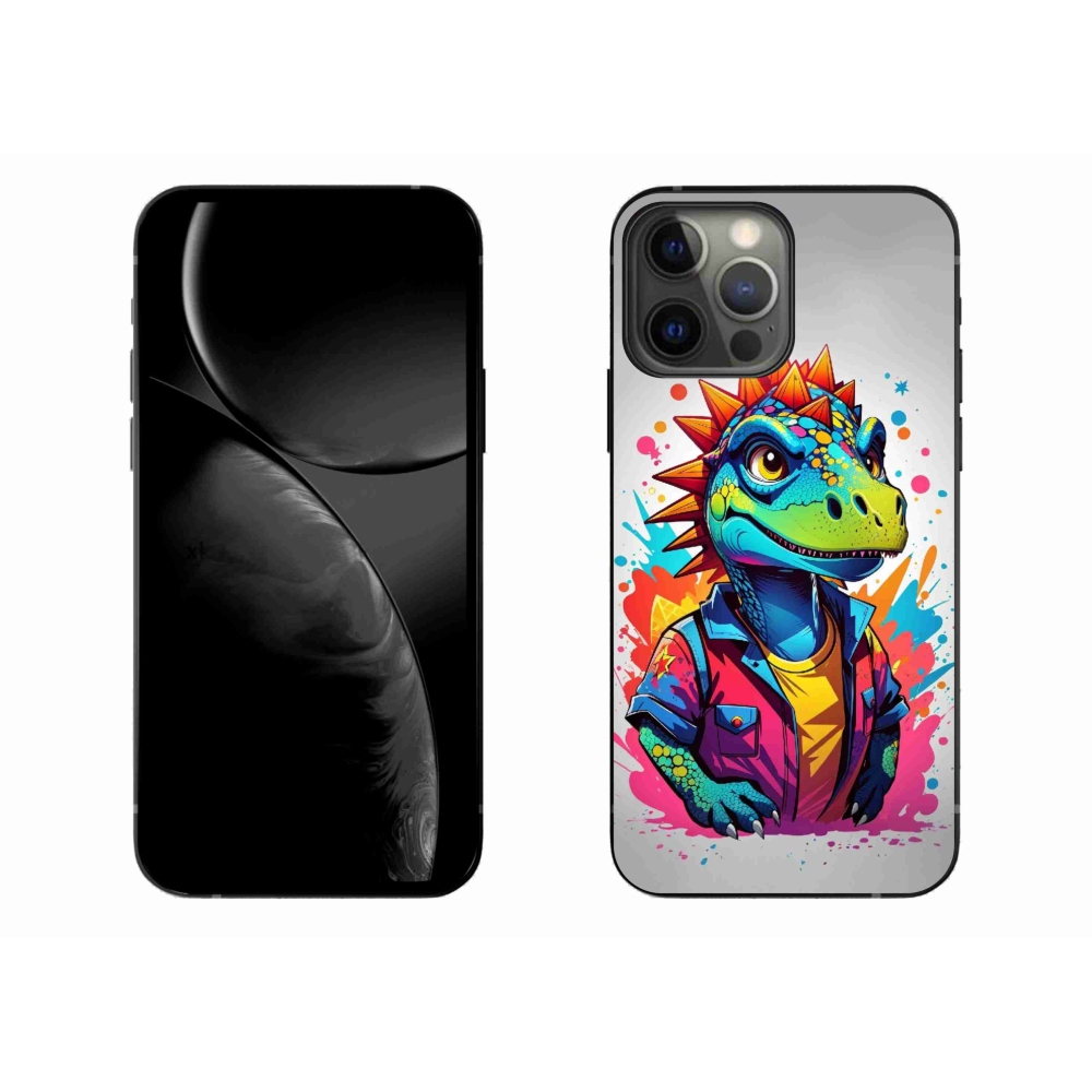 Gélový kryt mmCase na iPhone 13 Pro Max - farebný dinosaurus