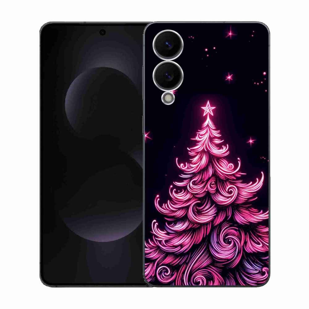 Gélový kryt mmCase na Samsung Galaxy S25 Edge - neónový vianočný stromček 2