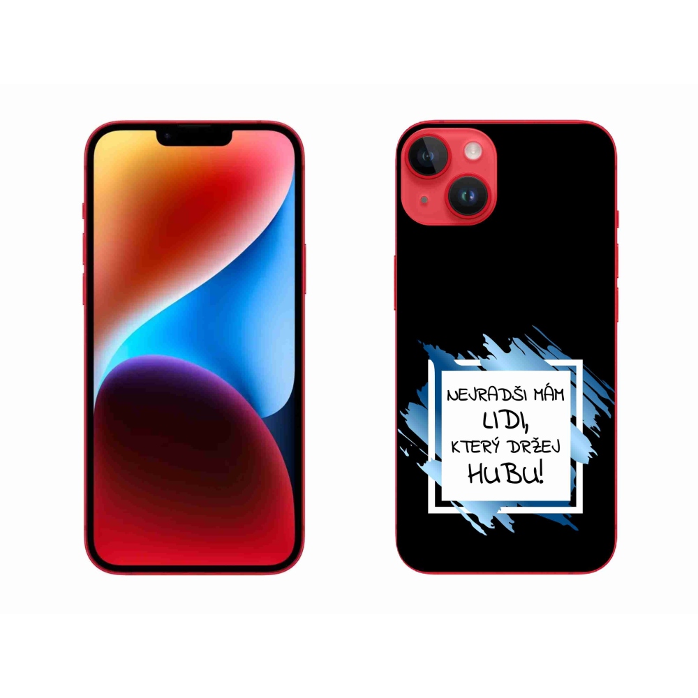 Gélový kryt mmCase na iPhone 14 Plus - vtipný text 7 bieločierne pozadie