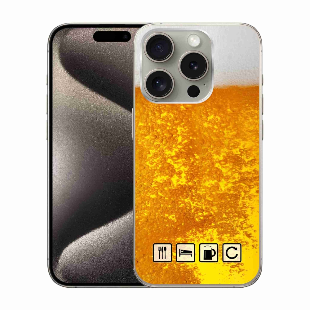 Gélový kryt mmCase na iPhone 15 Pro - pivný motív 3