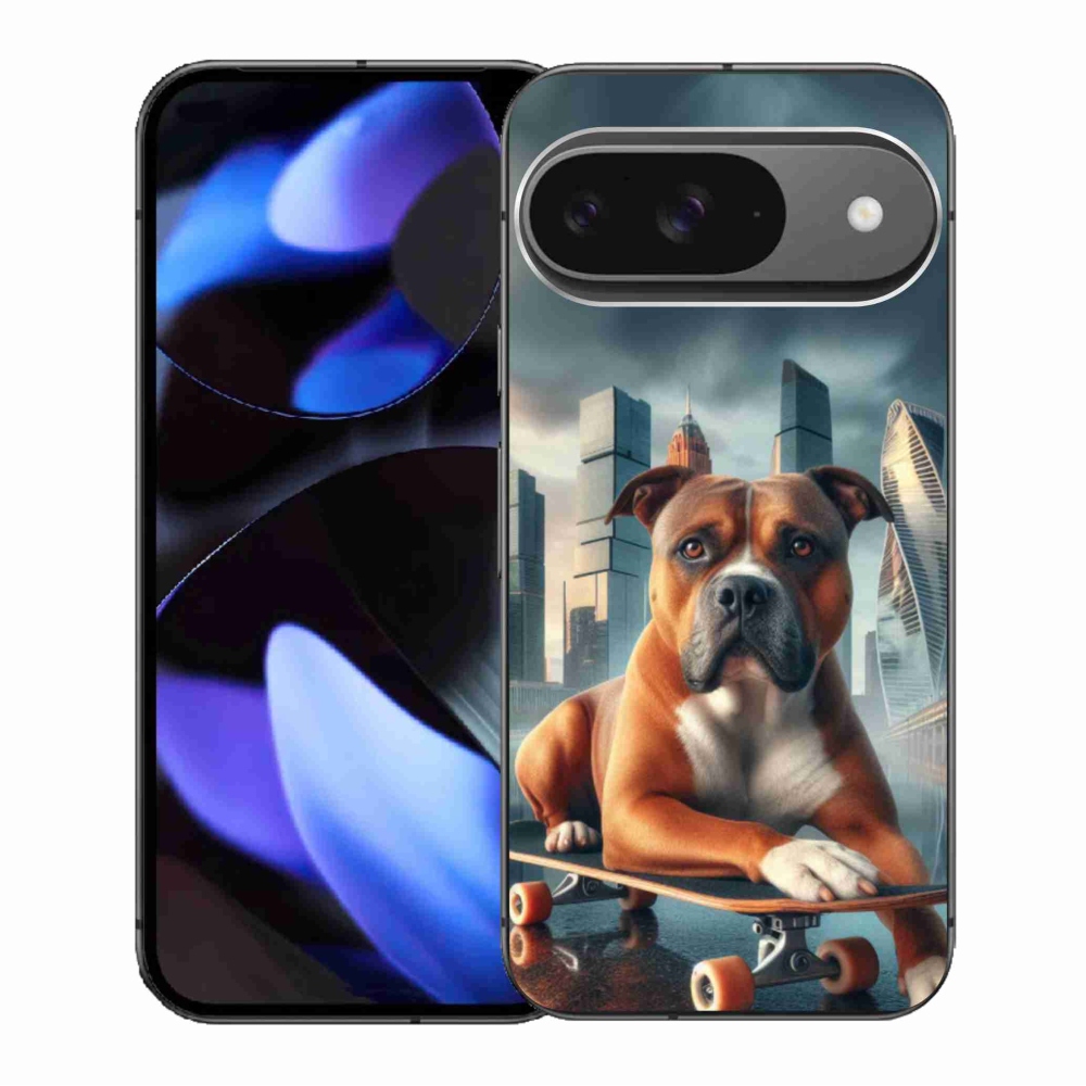 Gélový kryt mmCase na Google Pixel 9/9 Pro - pes na skateboarde