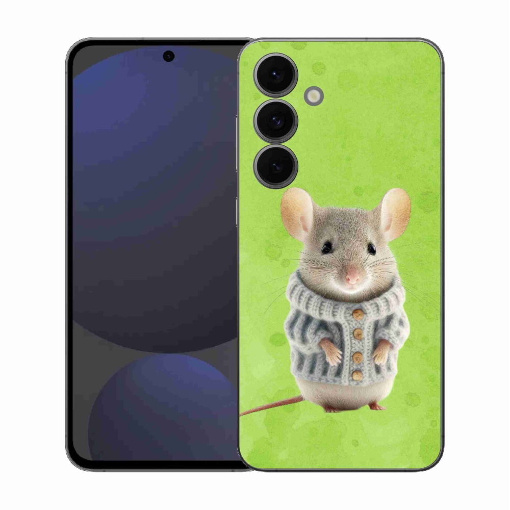 Gélový kryt mmCase na Samsung Galaxy S25 FE - myška vo svetri