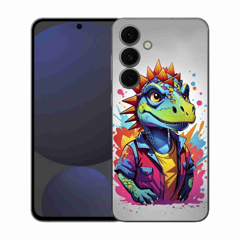 Gélový kryt mmCase na Samsung Galaxy S25 FE - farebný dinosaurus